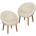 Ver imagem 1 de Kit 2 Cadeira Poltronas Resistente para Salão Decorativa Pés de Madeira Resistente Luxo Moblan Decor