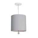 Ver imagem 1 de Luminária Pendente Com Cristal Cúpula Cinza 25x25 1E27