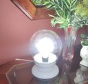 Ver imagem 3 de Abajur Bola de Cristal Branco C/esfera 10x15 Vidro Incolor