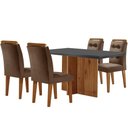 Ver imagem 6 de Mesa Olímpia 120cm Mdf Canto Reto Com 4 Cadeiras Carol