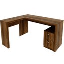 Ver imagem 6 de Mesa de Canto para Escritório em L Angular com 2 Gavetas Nogal