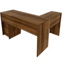 Ver imagem 7 de Mesa de Canto para Escritório em L Angular com 2 Gavetas Nogal