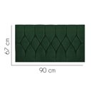 Ver imagem 2 de Painel Estofada Istambul Botão Capitonê 90cm Solteiro para Cama Box Quarto Suede Verde - Ahazzo Móve