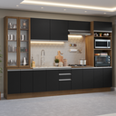 Ver imagem 1 de Armário de Cozinha Completa 340cm Rustic/Preto Glamy Madesa 01