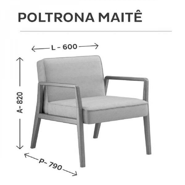 Poltrona Decorativa 60x82x79cm Madeira Maciça Maite - 3