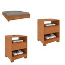 Ver imagem 1 de Conjunto com Cama e 2 Mesas de Cabeceira 1 Gaveta Luna em MDF Marrom/Cinamomo