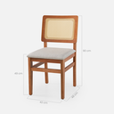 Ver imagem 2 de Cadeira de Madeira com Telinha Bogotá Cor Mel Estofado Facto Garden Bege Acinzentado