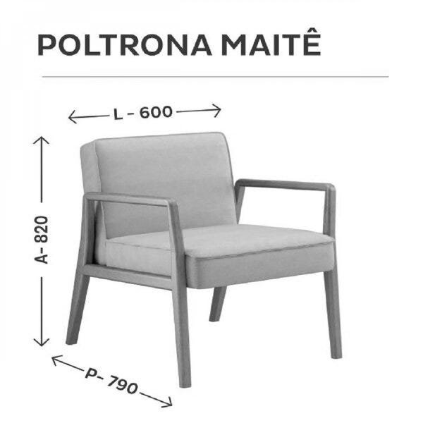 Poltrona Decorativa 60x82x79cm Madeira Maciça Maite - 3