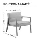 Ver imagem 3 de Poltrona Decorativa 60x82x79cm Madeira Maciça Maite