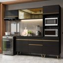 Ver imagem 1 de Armário Cozinha Modulada Completa 252cm Florença Multimóveis MP2447 Preto