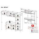 Ver imagem 4 de Armário Cozinha Modulada Completa 252cm Florença Multimóveis MP2447 Preto