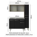 Ver imagem 4 de Armário de Cozinha Compacta 137cm com Pia Rustic/Preto Emilly Madesa 07