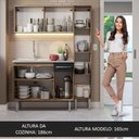 Ver imagem 6 de Armário de Cozinha Compacta 137cm com Pia Rustic/Preto Emilly Madesa 07