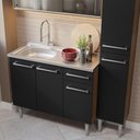 Ver imagem 7 de Armário de Cozinha Compacta 137cm com Pia Rustic/Preto Emilly Madesa 07