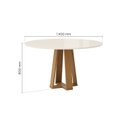 Ver imagem 4 de Conjunto Sala de Jantar Mesa Lisa 140cm com Tampo MDF e Vidro Redonda 4 Cadeiras Lily