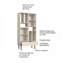 Ver imagem 6 de Estante para Livros Orgânica Curva 1 Gaveta 180cm 100% MDF BP com Pés em Madeira Maciça Aura Branco/Offwhite