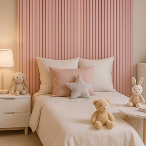 Kit 20 Unidades - Revestimento Ripado Placa Mdf Painel Decorativo 45 X 11 Cm: Rosa