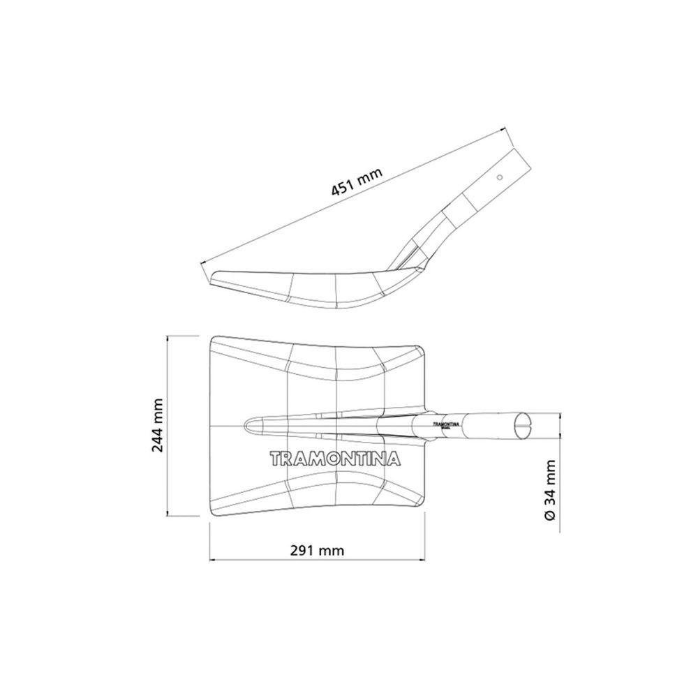 Pá Quadrada Tramontina 465-30 em Aço sem Cabo Tramontina - 3