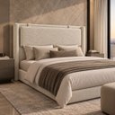 Ver imagem 1 de Cabeceira de Cama Casal Estofada Boucle 168cm com Almofada Luxuosa