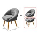 Ver mais imagens de Kit 8 Poltrona Sala Decorativa Louis Veludo Cinza Pés Palito Castanho
