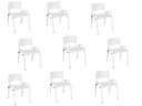 Ver imagem 1 de Kit 9 Cadeiras Infantil Iso, Escola, Base Branco- Branco