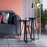 Conjunto com 02 Mesas Laterais 40cm e 45cm Pés Metálicos 27958 Artesano - Preto - 1