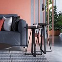 Ver imagem 1 de Conjunto com 02 Mesas Laterais 40cm e 45cm Pés Metálicos 27958 Artesano - Preto