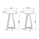Ver imagem 4 de Conjunto com 02 Mesas Laterais 40cm e 45cm Pés Metálicos 27958 Artesano - Preto