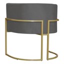 Ver imagem 3 de Kit 3 Poltronas Decorativa Sala de Estar Luana Base Gold Suede Cinza - Montanaris Decor Md Montanari