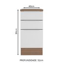 Ver imagem 3 de Balcão Madesa Stella 40 cm 3 Gavetas Rustic/Branco