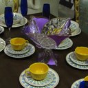 Ver imagem 6 de Centro de Mesa com Pé em Cristal Translúcido com Roxo - 15x30cm - Clássico e Elegante: Centro de Mes