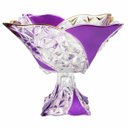 Ver imagem 3 de Centro de Mesa com Pé em Cristal Translúcido com Roxo - 15x30cm - Clássico e Elegante: Centro de Mes