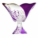 Ver imagem 1 de Centro de Mesa com Pé em Cristal Translúcido com Roxo - 15x30cm - Clássico e Elegante: Centro de Mes