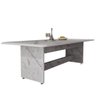 Mesa de Jantar 220cm 8 Lugares Grande Estampa Marmorizada Moderna:branco - 4