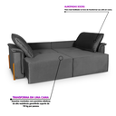 Ver imagem 5 de Sofá Cama Retrátil 3 Lugares Atlanta