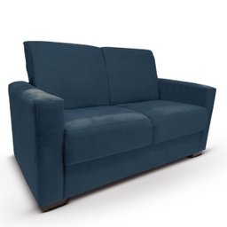 Sofá 2 Lugares Com Almofadas Gabrielly Suede Azul Marinho - 3
