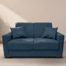 Sofá 2 Lugares Com Almofadas Gabrielly Suede Azul Marinho - 1