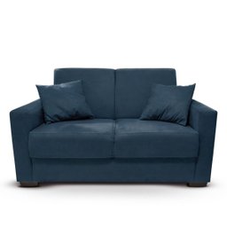 Sofá 2 Lugares Com Almofadas Gabrielly Suede Azul Marinho - 2