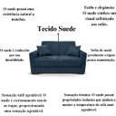 Ver mais imagens de Sofá 2 Lugares Com Almofadas Gabrielly Suede Azul Marinho