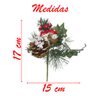Kit 12 Ramos Cogumelo Decoração Natal Artificial Com Detalhes Branco 17cm - 2