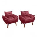 Ver imagem 1 de Kit 02 Poltrona Opala Suede Bordô