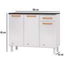 Ver imagem 3 de Balcão de Cozinha em Aço Diamante 3 Portas 1 Gaveta Branco 818134 - Telasul