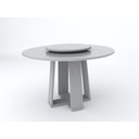 Ver imagem 1 de Mesa de Jantar Redonda Isabela 1,35m com Tampo Giratório Off White/off White/off White - New Ceval