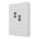 Ver imagem 3 de Guarda-roupa Infantil 122cm com Vidro 4 Portas e 2 Gavetas Brisa Multimóveis Mp4426 Branco