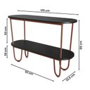 Ver imagem 4 de Aparador Requinte Pés de Aço Tubular 120 cm Preto/Cobre