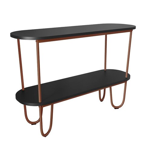 Aparador Requinte Pés de Aço Tubular 120 cm Preto/Cobre