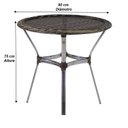 Ver imagem 3 de Jogo 4 Cadeiras Alumínio e Mesa Tampo Tramado Fibra Sintética para Jardim Piscina Varanda Floripa Marrom/Cappuccino