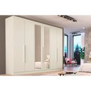 Ver imagem 1 de Guarda Roupa Casal 6 Portas (2 C/ Espelho) e 6 Gavetas Oslo Off White - Europa