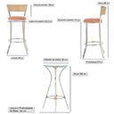 Ver imagem 2 de Kit de Mesa Bistrô com Tampo de Vidro Redondo 4 Banquetas em Alumínio e Fibra Sintética Ráfia