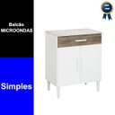 Ver imagem 3 de Balcão Armário Organizador Microondas Simples Cozinha Branco/rústico
